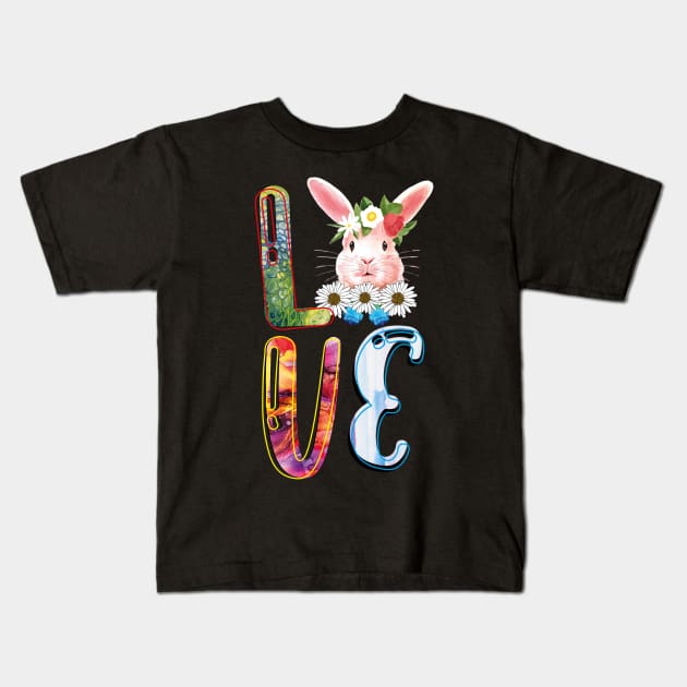 Love Bunny Kids T-Shirt by Diannas